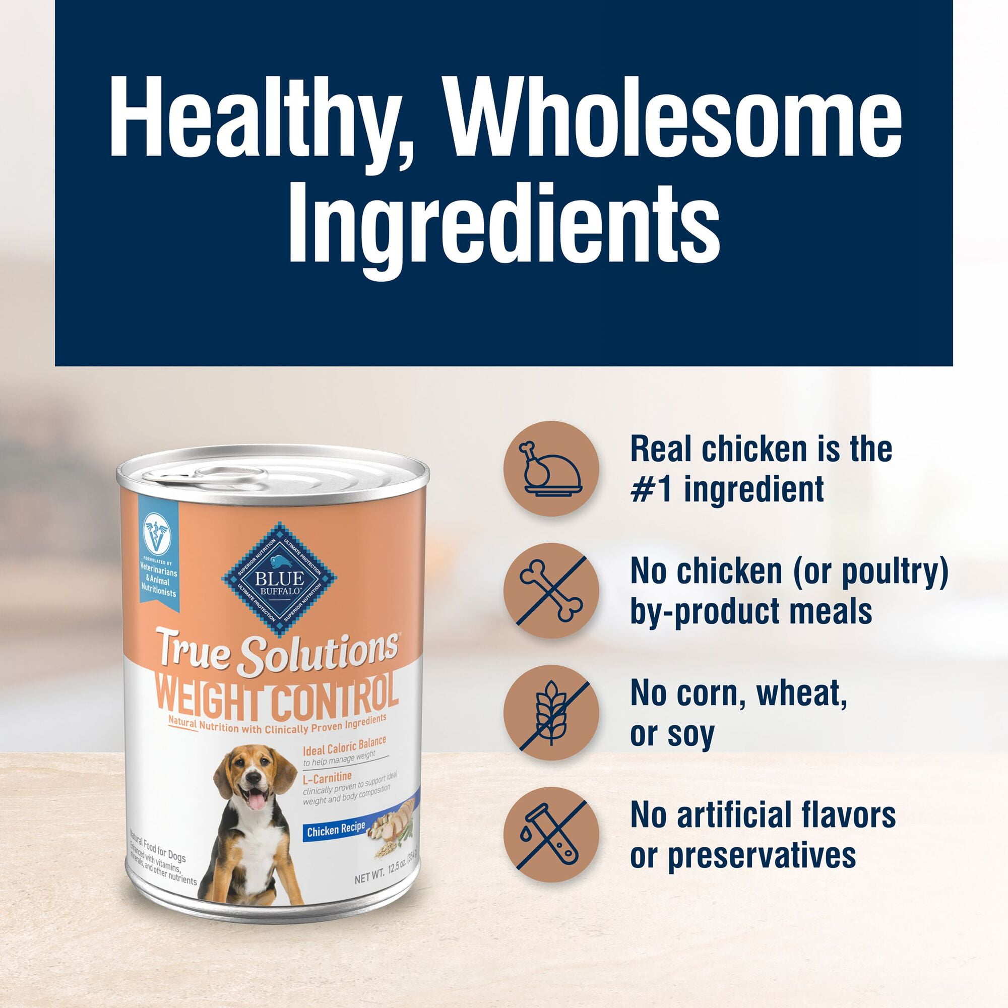 (6 pack) Blue Buffalo True Solutions Weight Control Wet Dog Food, 12.5-oz. Can