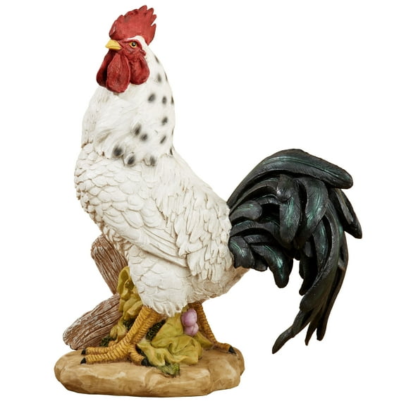 Sussex Rooster Table Sculpture Off White 13 Inches Tall
