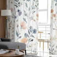 thumbnail image 4 of Watercolor Flower Sheer Curtains 63 Inches Length 2 Panels Set, Window Sheer Curtains for Living Room/Bedroom, Spring Farm Leaf Country Retro Plant Light Filtering Rod Pocket Curtain 52'' x 63'' x 2, 4 of 7