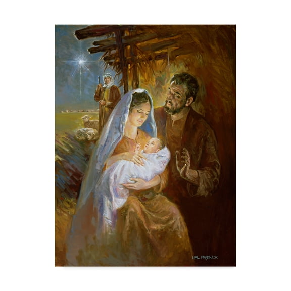 Trademark Fine Art 'Nativity Hut' Canvas Art by Hal Frenck