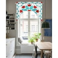 thumbnail image 5 of Boho Geometric Kitchen Swag Valances for Windows, Turquoise Red Ethnic Tribal Abstract Pattern Swag Valances Curtains for Living Room, Rod Pocket Window Treatments for Bathroom, Bedroom, 56"x36", 5 of 6