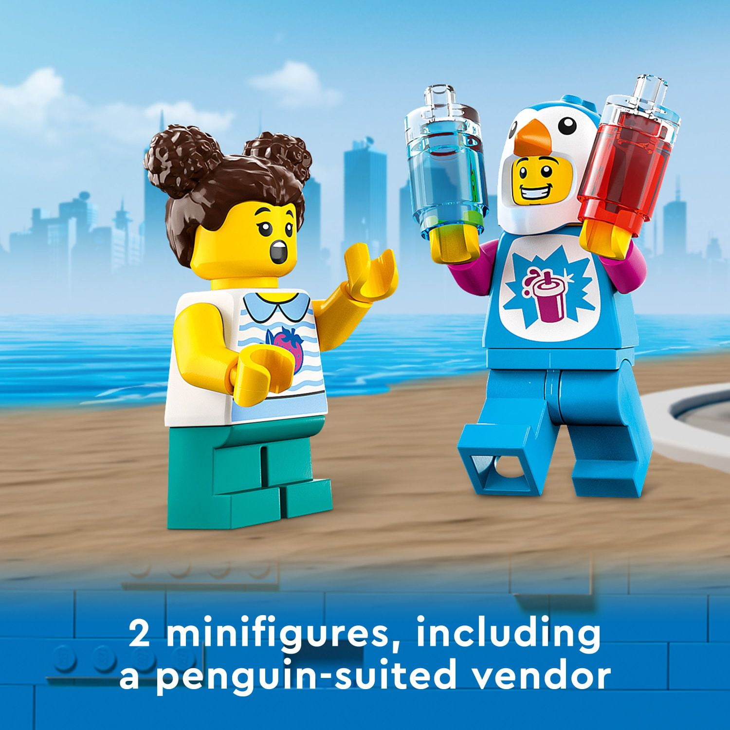 LEGO City Penguin Slushy Van Building Toy, Features a Truck and Costumed Minifigure, Summer Series Set, Great Gift Idea for Boys, Girls and Kids Ages 5 and Up, 60384