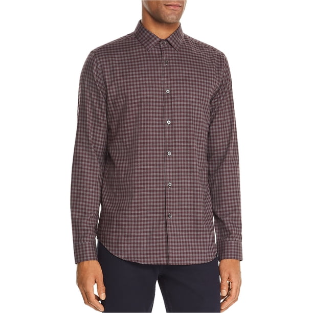 Theory Murrary Button Up Camisa para Hombre, Púrpura, X-Large