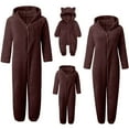 thumbnail image 3 of Matching Family Christmas Pajamas Jumpsuit Warm Windproof Romper with Protective Hood New Year Pajamas, 3 of 5