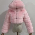 thumbnail image 1 of Abrigos y chaquetas de piel sintética recortados peludos de alta calidad para mujer, abrigo superior esponjoso con capucha, chaqueta de piel de invierno, abrigo femenino, 1 of 4