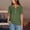 Army Green, variant on Women's Casual Solid Color Medium Short Sleeve V-Neck Top