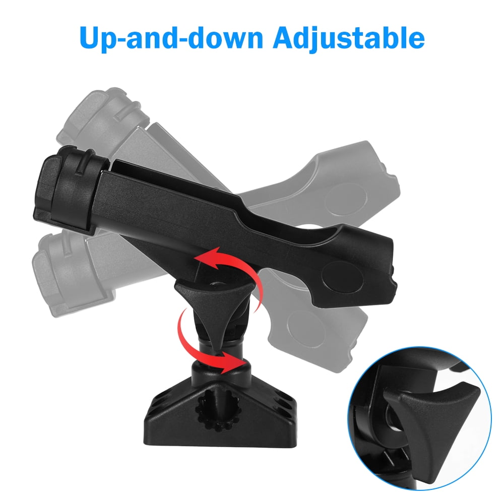 Orvunela Adjustable Boat Fishing Rod Holder 360 Degree Rotatable Kayak Pole Mount Stand with Locking Knob and Stainless Steel Hardware for Marine Watercraft Angling