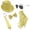 Gold, variant on 70s Disco Sequin Performance Set - Men's Retro Party 4-Piece Kit (Fedora + Tie + Bow Tie + Gloves), Stage Costume Props for Men Gold