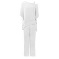 thumbnail image 7 of UJNDER Women's Casual Shoulder Irregular Party Elegant Two Piece Set Pant Suits for Women White M, 7 of 7