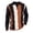 A-Brown629, variant on Mens Polo Shirt Bold Vertical Stripe Pattern Zip Neck Pullovers With Ribbed Hem Cuffs Retro Style Shirts
