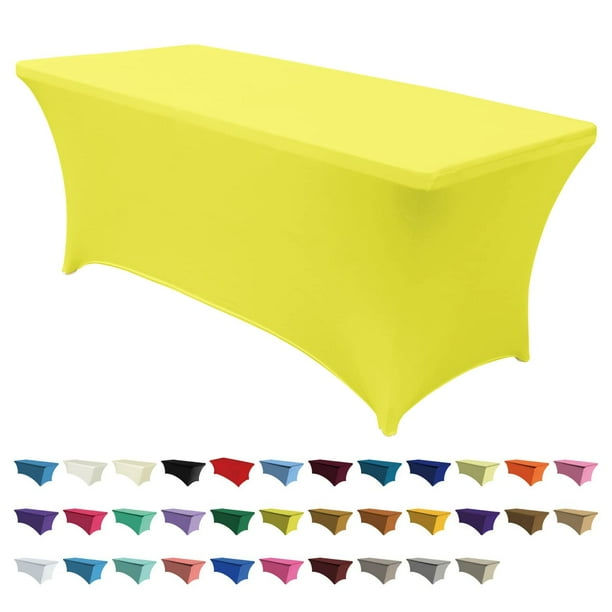 Mantel ABCCANOPY de elastano amarillo de 6 pies para mesa rectangular