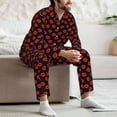 thumbnail image 7 of Fotbe Sexy Red Lips Kiss Pattern Long Sleeve Pajama Set for Men,Sleepwear Set,2-piece Loungewear Set,Soft PJs Comfy Nightwear with Pockets-, 7 of 7