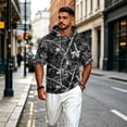 thumbnail image 6 of UDAUDU Mens Camo Shirts with Hood Lightweight Breathable Short Sleeve Hoodies Athletic Fall Trendy Tops Black 3XL, 6 of 8