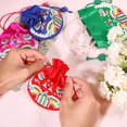 thumbnail image 4 of 4Pcs 4 Colors Traditional Korean Pouch Embroidered Drawstring Bags Half Round Cloth Packing Pouches for Wedding Candy Jewelry Bags, 4 of 7