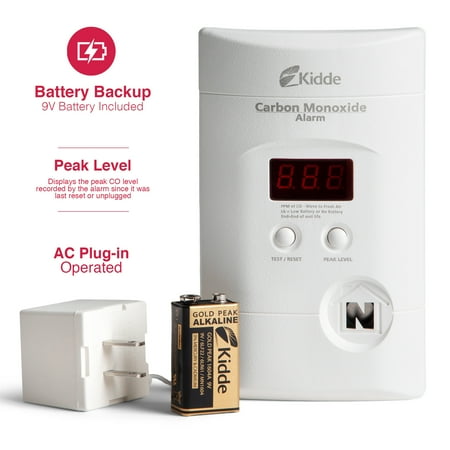 Kidde 900-0076-01 AC Powered, Plug-In Carbon Monoxide Alarm