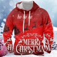thumbnail image 2 of toraway Sweat à Capuche Mode Homme Fermeture à Glissière Imprimé de Noël Élégant et Confortable S, 2 of 3
