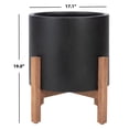 thumbnail image 5 of SAFAVIEH Jesper Modern Glam Round Patio Planter with Stand, Natural/Black, 5 of 7