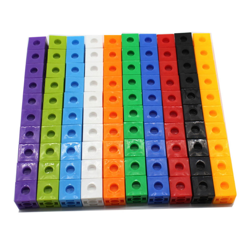 100pcs Kids Linking Snap Math Counting Blocks Cubes Math Manipulator 5 