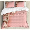 Almond Blossom Duvet Cover Set Queen Size, Spring Cherry Blossom Tree