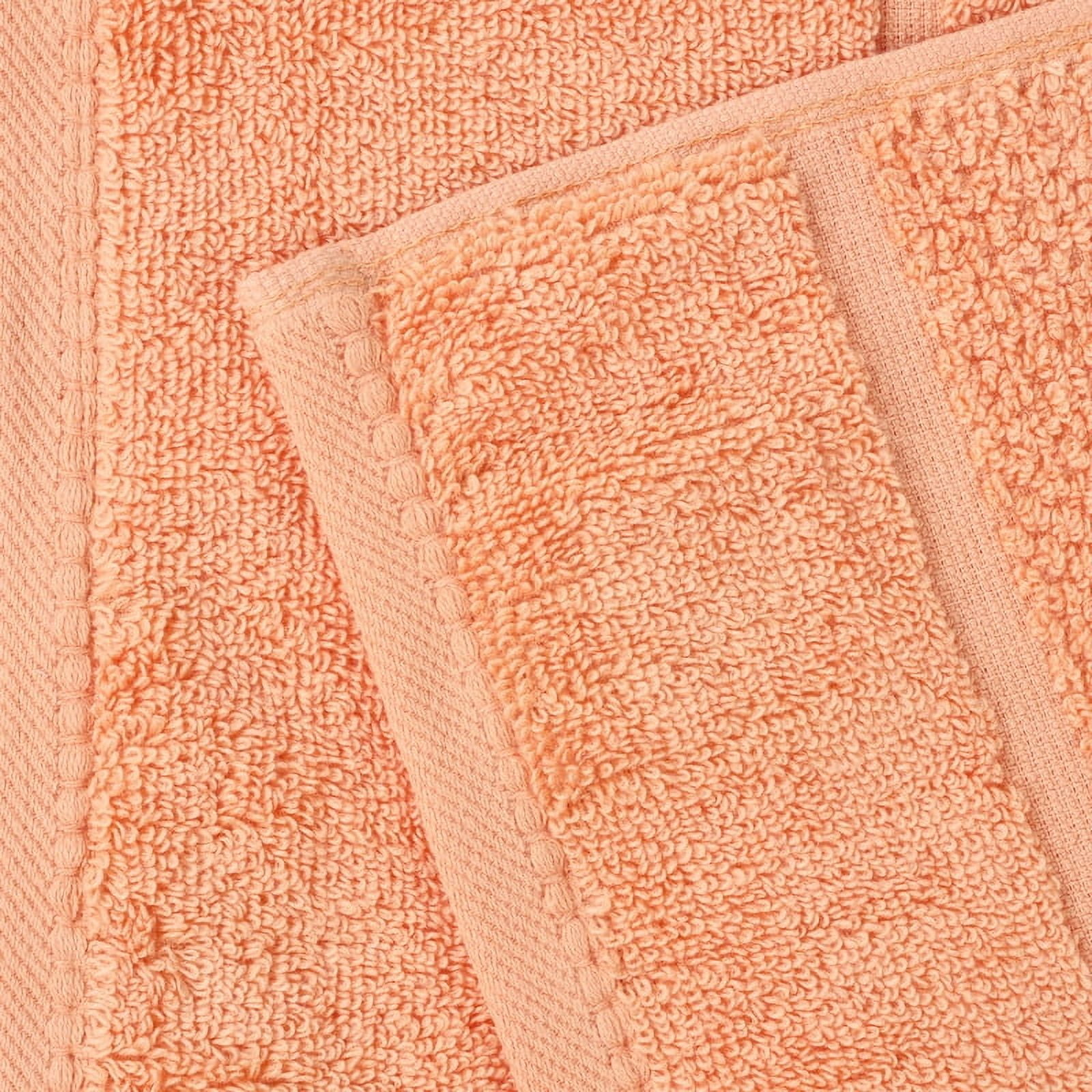 Superior Mile Smart Twist Cotton Medium Weight Bath Sheets, Set of 2, Ultra Absorbant Towels, Peach