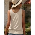 thumbnail image 7 of Women V Neck Tank Tops Summer Ribbed Sleeveless Casual Tops Loose Fit Banded Bottom Shirts, 7 of 7