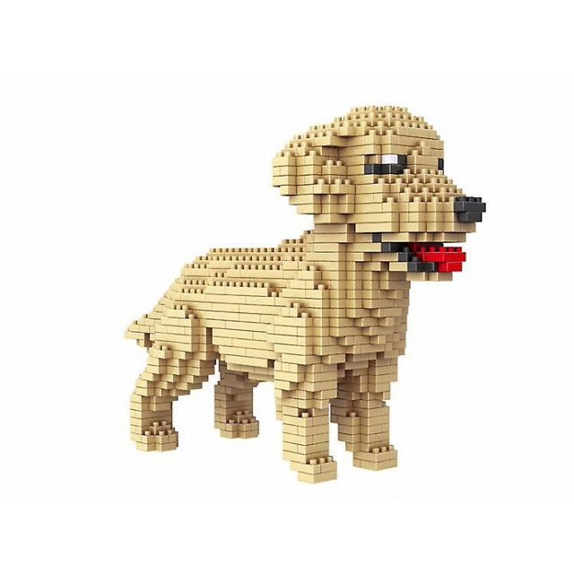 Figura de perro Golden Retriever (labrador retriever) de 950 piezas para armar con nanobloques.