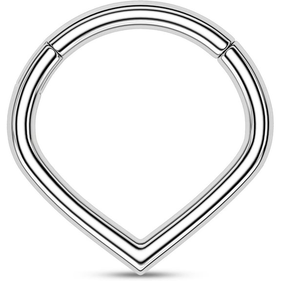 Teardrop Septum Rings 316L Surgical Steel Septum Nose Hoop 16G Daith Earrings Septum Clicker Ring Helix Tragus Conch Piercing Jewelry