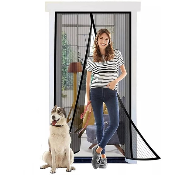 Magnetic Screen Door - Fits Door Opening 36 x 83 in, Actual Screen Size 3"x83", Hands Free Mesh Partition,Heavy Duty Curtain Keeps Bugs Out, Frame Hook & Loop, Pet Friendly