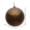 thumbnail image 2 of Vickerman 6" Chocolate Shiny Ball Ornament, 4 per Bag, 2 of 5
