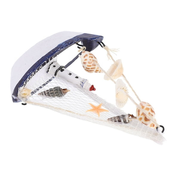 HEMOTON  Wooden Sailboat Figurine Sailing Model Decorative Style Navy