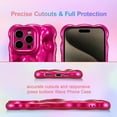 thumbnail image 4 of Case for iPhone 15 Pro Max 6.7 inch, Cute Solid Color Curly Wave Shape Shockproof Soft Bumper Phone Case, Candy Water Ripple 3D Silicon Slim Pretty Case Non-Yellowing Cover, Hot Pink, 4 of 13