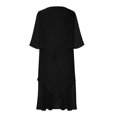 thumbnail image 5 of Sakmal Plus Size Womens Dresses Flowy Sundress Long Black Dress Patchwork Short Sleeve Dresses, 5 of 7