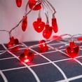 thumbnail image 6 of 60 Inch Acrylic Heart String Lights, Bright Red Valentine's Day Decorations Lights Outdoor Waterproof with LED Light for Home Fireplace Door Windows Fence Party Valentines Day Decor, 6 of 9