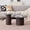 Black, variant on Round Nesting Coffee Tables Set of 2, Boho Fluted Drum Accent Side Tables, Brown Wood Finish, Large Short Table φ27.6 & Small Tall Table φ15.8