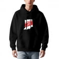 thumbnail image 2 of Men's Long Sleeve Hoodie Pullover Sweatshirt with Pockets - Indiana Outline Graphic & ' STRADA LIFE ' Text in Bold Red, 2 of 7