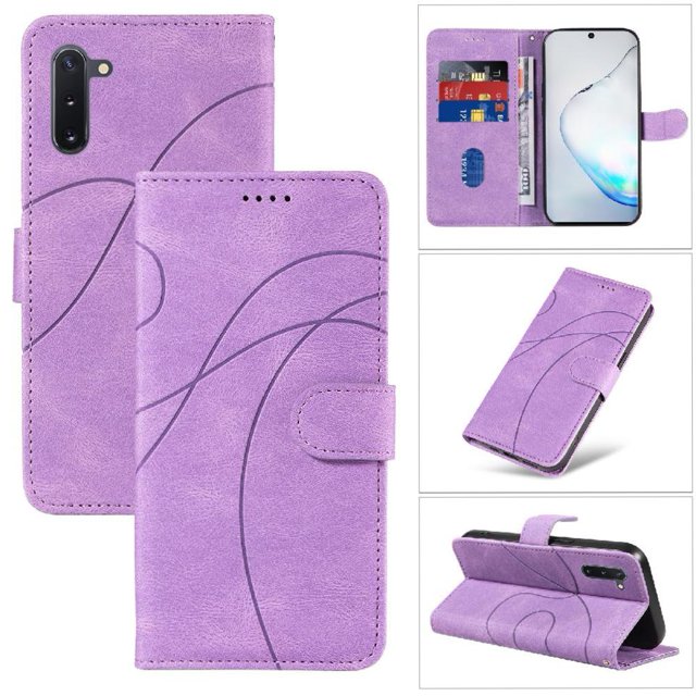Flip Case For FOXDOCK Samsung Galaxy Note 10 Card Slots and Kickstand Function Skin Feel Leather