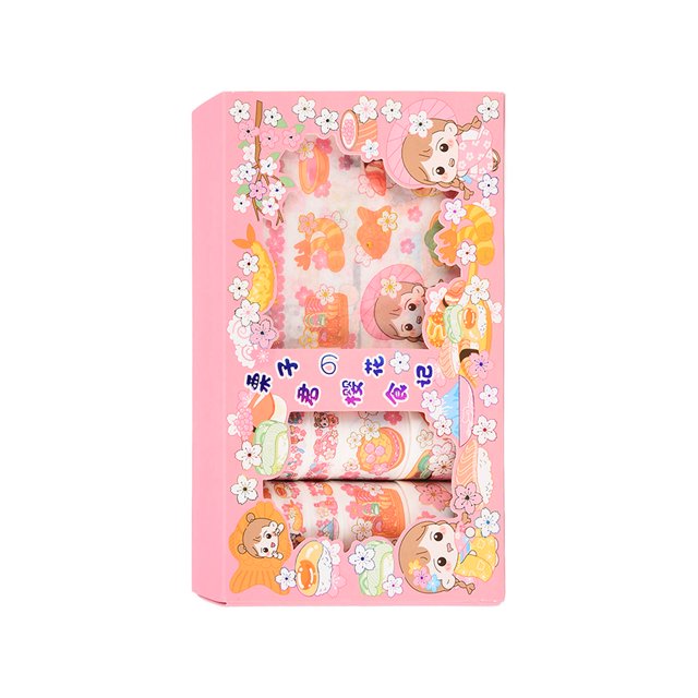 Cinta adhesiva decorativa, juego de cintas Washi lindas y delicadas con pegatinas de dibujos animados Caja de Hallow para decoración de álbumes de rec,Conjunto de cintas Washi, cinta adhesiva decorati Higoodz Arte y Manualidades