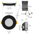 thumbnail image 3 of NuWatt 12 Pack, 4 Inch Black Gimbal LED Recessed Lighting, 2700K/3000K/3500K/4000K/5000K Selectable, 630LM, Dimmable, Damp Rated, Canless Adjustable Directional Lights for Sloped Ceilings, JBox, 3 of 10