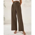 thumbnail image 2 of Pantalones de vestir de pierna ancha BTFBM 2025 de cintura alta para mujer, color café, 2 of 7