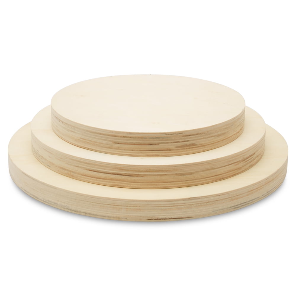 Small Cradled Canvases, Set of 3 Nesting Trays, Unfinished Circle Wood Panels for Painting, Wood Signs, & Resin Art, by Woodpeckers