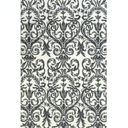 Karlin Floral Scrollwork Area Rug, Storm Gray/Bright White, 9ft-6in x 13ft-6in