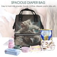 thumbnail image 5 of Zufioo Astronaut Polar Bear Roar Print Large capacity mommy bag, diaper bag, waterproof parent-child backpack, multi-pocket design backpack suitable for travel and shopping, 5 of 6