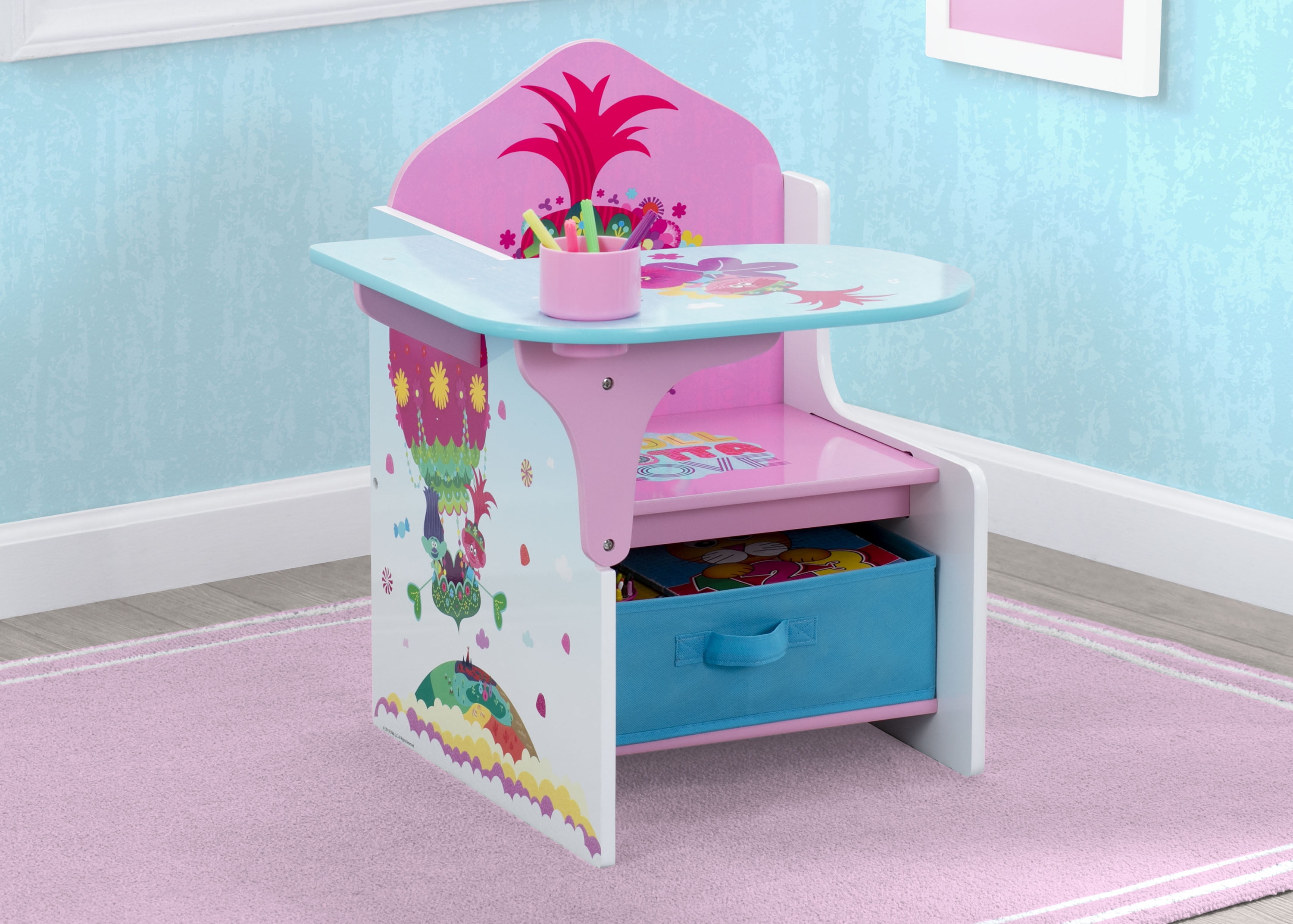 Trolls World Tour Toddler Chair Desk with Storage Bin by Delta