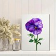 thumbnail image 2 of Purple Pansy Botanical Canvas Print，Floral Wall Decor for Living Room Bedroom Dining Room Hallway Office Cafe, 2 of 8