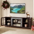 thumbnail image 2 of Jopath 70" Modern TV Stand with 2-Door Storage, Faux Stone Media Console Cabinet, TV Cabinet with Open and Closed Storage for Living Room Cherry, 2 of 9