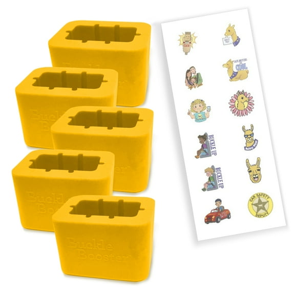 Buckle Boosterâ„¢ Seat Belt Receptacle Raiser, Yellow, 5-Pack by Seat Belt Extender Pros
