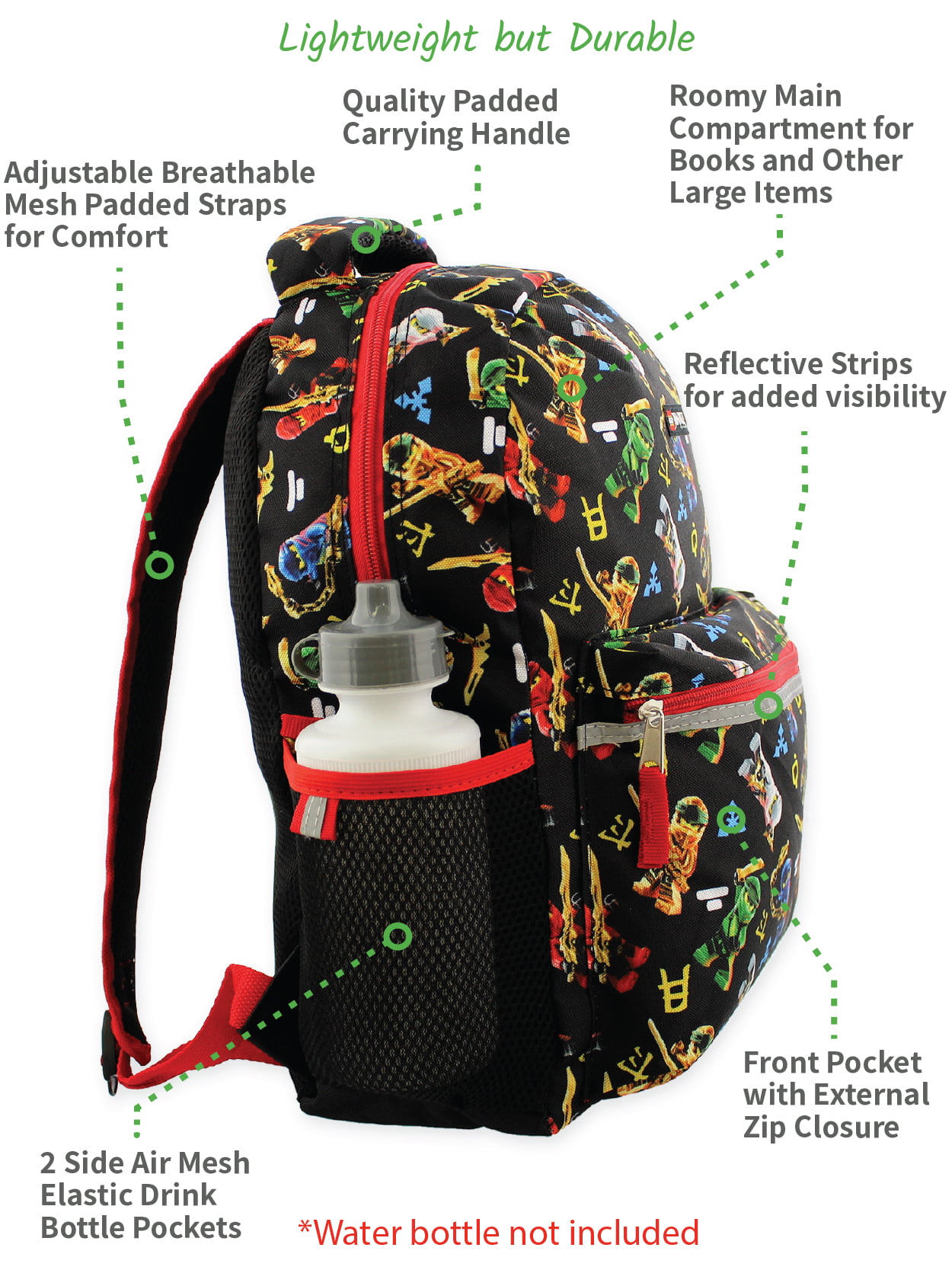 Backpack Ninjago Personalised Childs School Bag Rucksack Kids