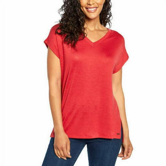 Orvis Ladies' V-Neck Tunic Knit Top, Burnt Clay Medium