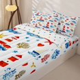 thumbnail image 3 of jejeloiu Playful Nautical Print Zipper Twin Comforter Sets with Fitted Sheet and 2 Pillowcases For Girls,Red Lighthouse Pattern Zipper Bedding Set,Multicolor,Polkadot Reversible,4 Pieces, 3 of 7