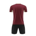 thumbnail image 4 of CYRBOKO Boys Athletic Outfit Sets, Elastic Waist Quick-dry Short Sleeve Football Summer Clothing Sets Wine Size 12-13 T, 4 of 4